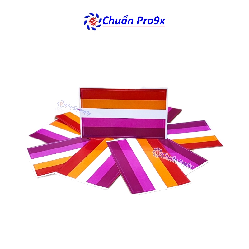 Sticker cờ LGBT Lesbian đồng tính nữ hình chữ nhật