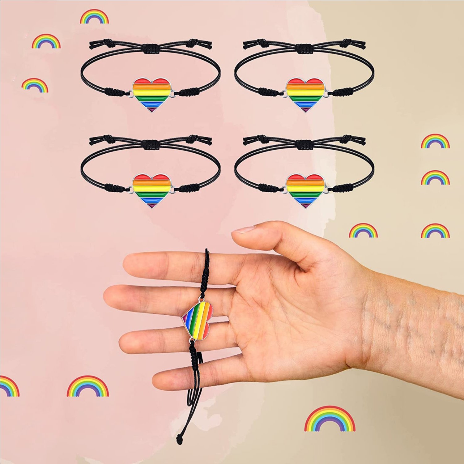 Vòng Tay LGBT Trái Tim Cầu Vồng