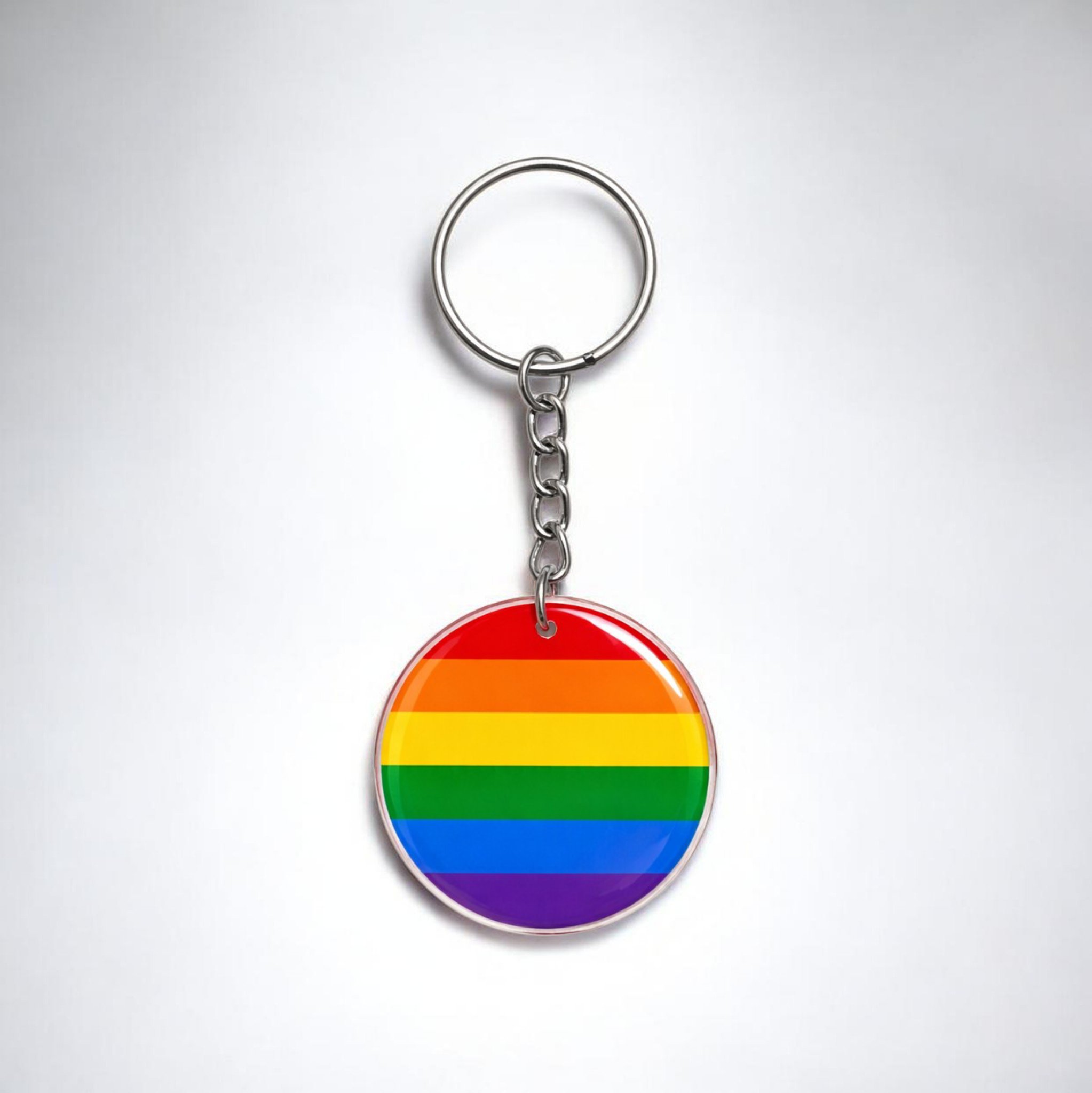 Móc Khóa LGBT Lục Sắc tròn nhựa dẻo