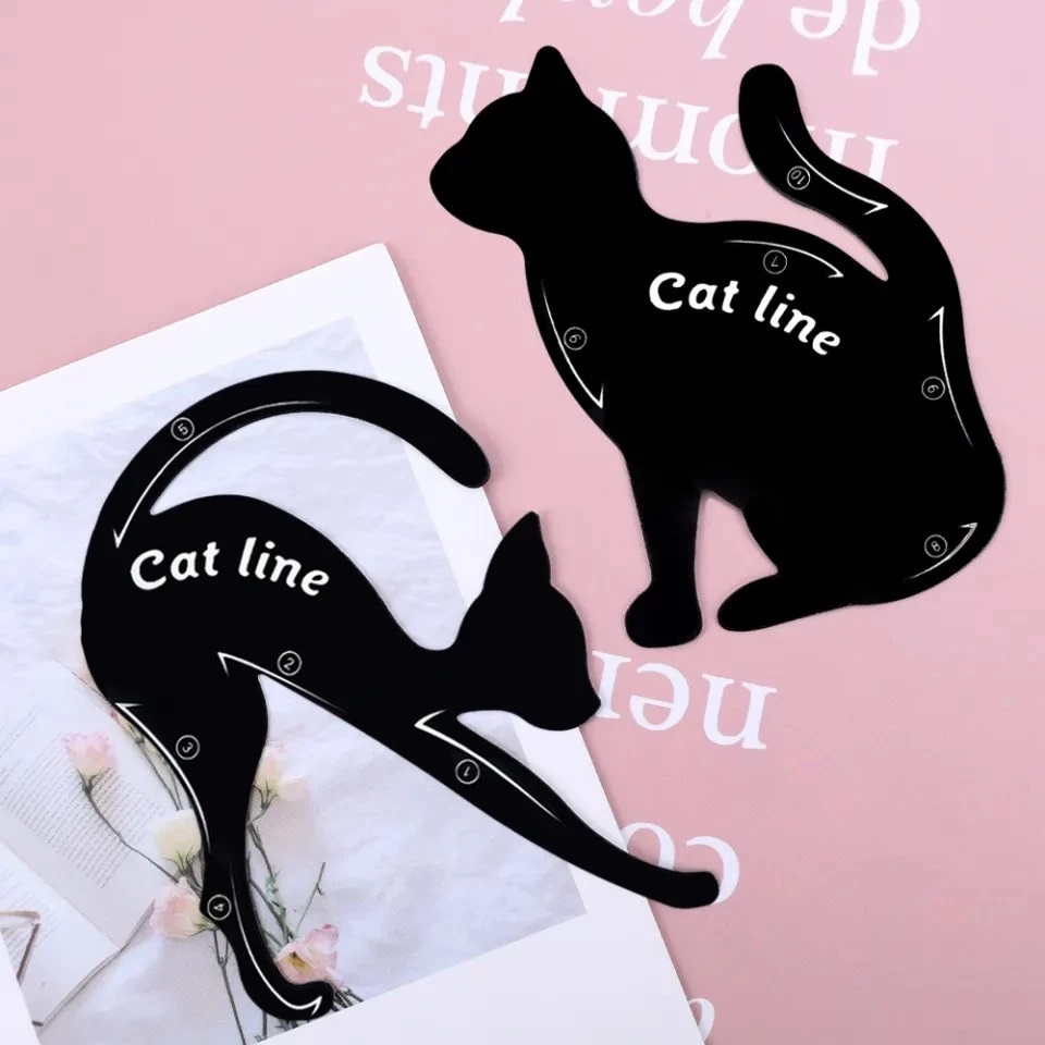 Cặp Khuôn Thẻ Kẻ Mắt / Lông Mày Hình Mèo Catline siêu đa năng siêu độc đáo