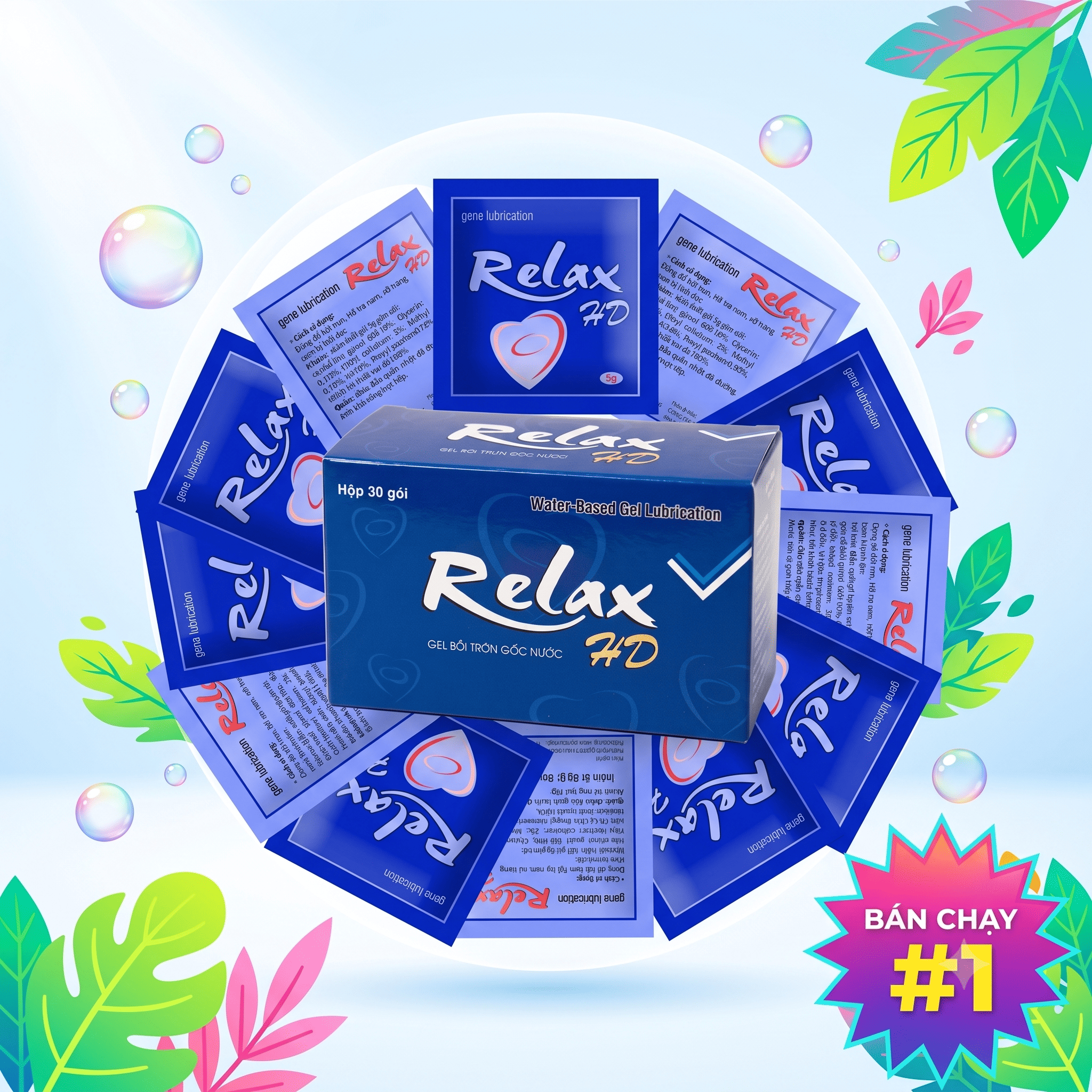 Gel bôi trơn Relax gốc nước tiệt trùng gói 5g