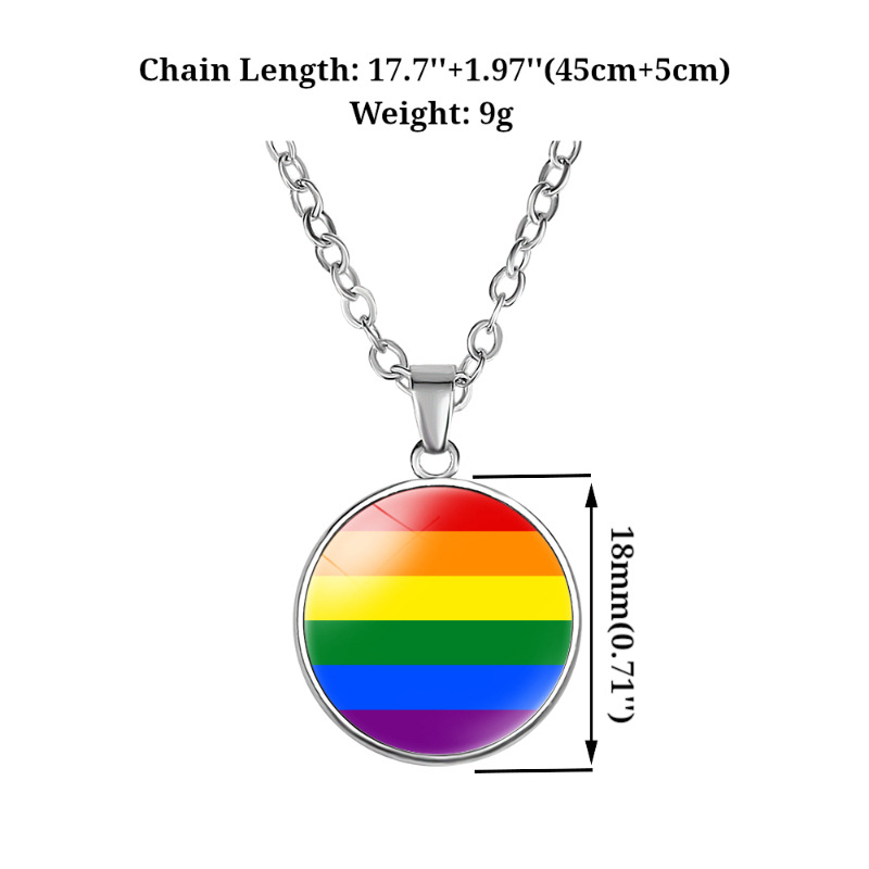 Dây chuyền LGBT mặt tròn lục sắc