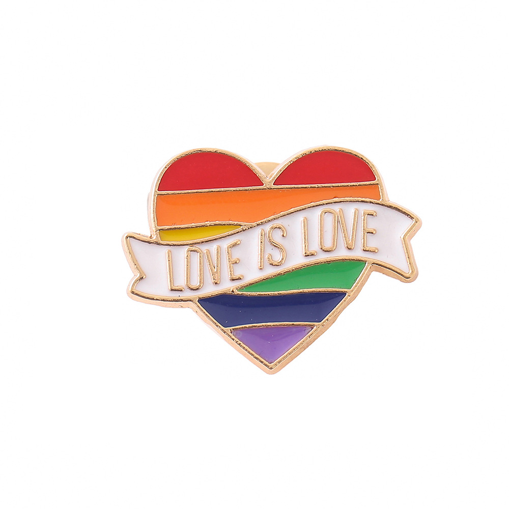 Ghim Cài Áo Trái Tim Cầu Vồng "LOVE IS LOVE"