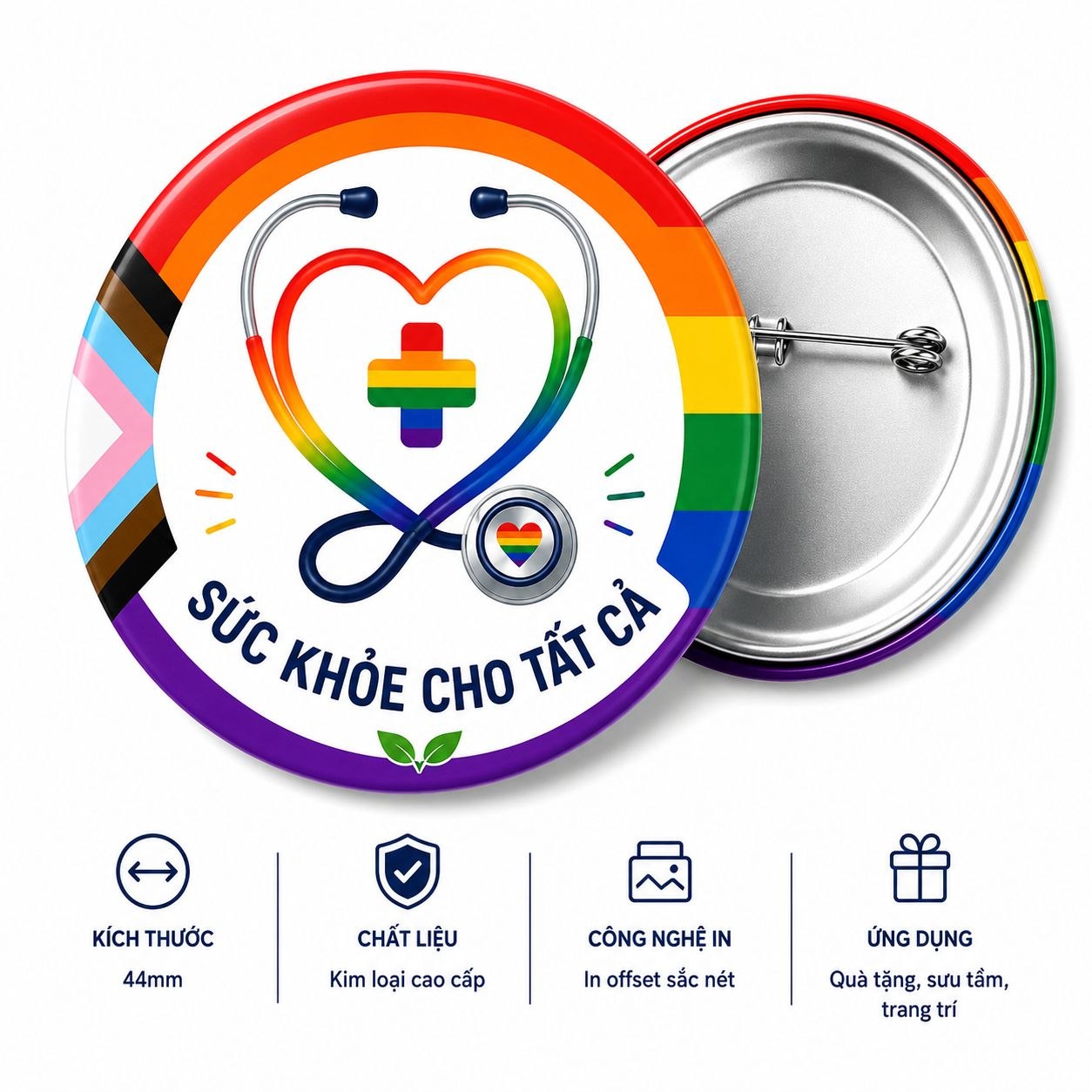 Bộ Sưu Tập HUY HIỆU LGBT CHĂM SÓC HÒA NHẬP 44mm