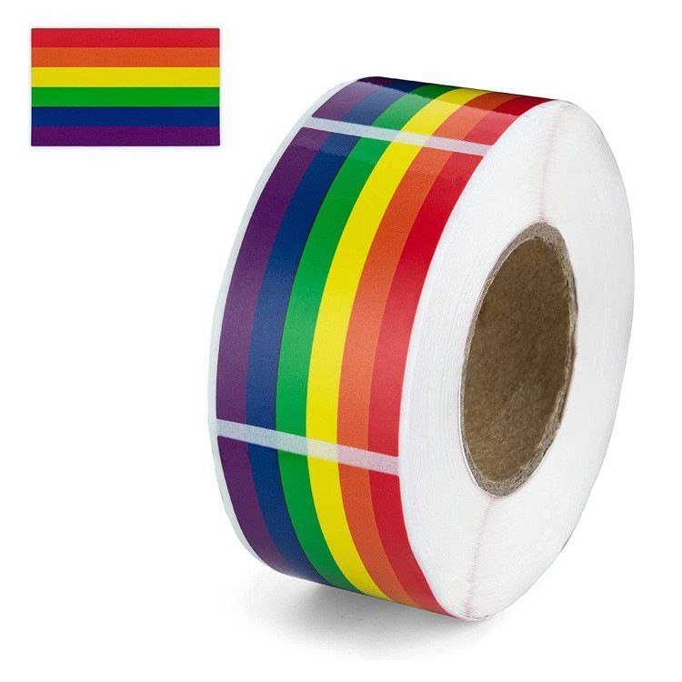 Combo 250 Miếng Sticker Cầu Vồng LGBT Lục Sắc 3x5cm - Phụ Kiện Pride Shop LGBT