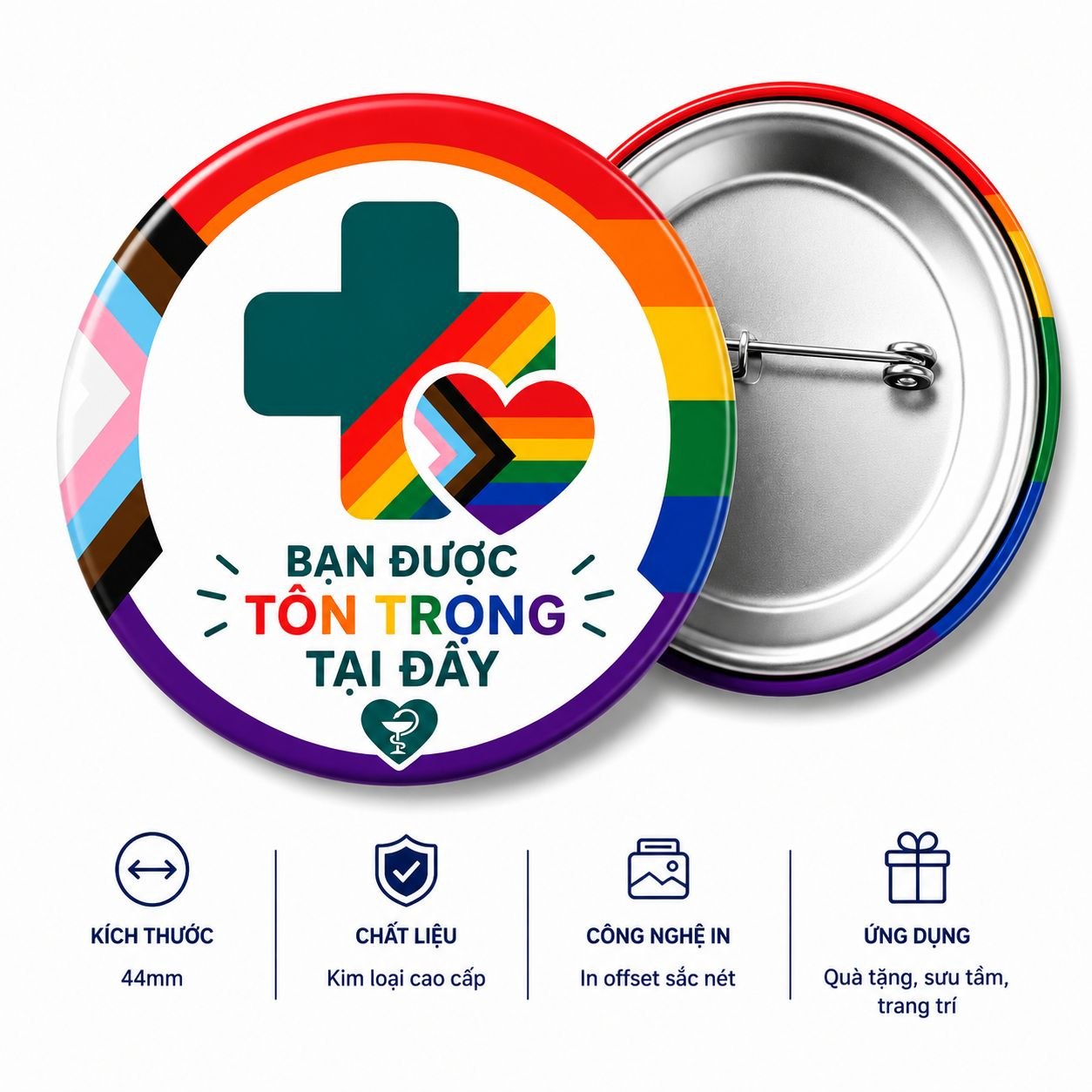 Bộ Sưu Tập HUY HIỆU LGBT CHĂM SÓC HÒA NHẬP 44mm