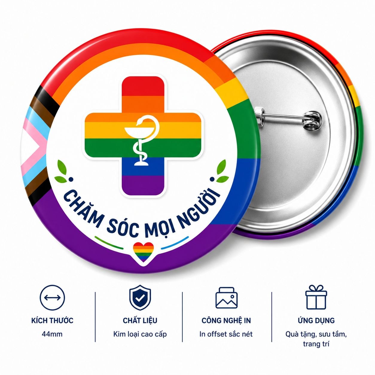 Bộ Sưu Tập HUY HIỆU LGBT CHĂM SÓC HÒA NHẬP 44mm