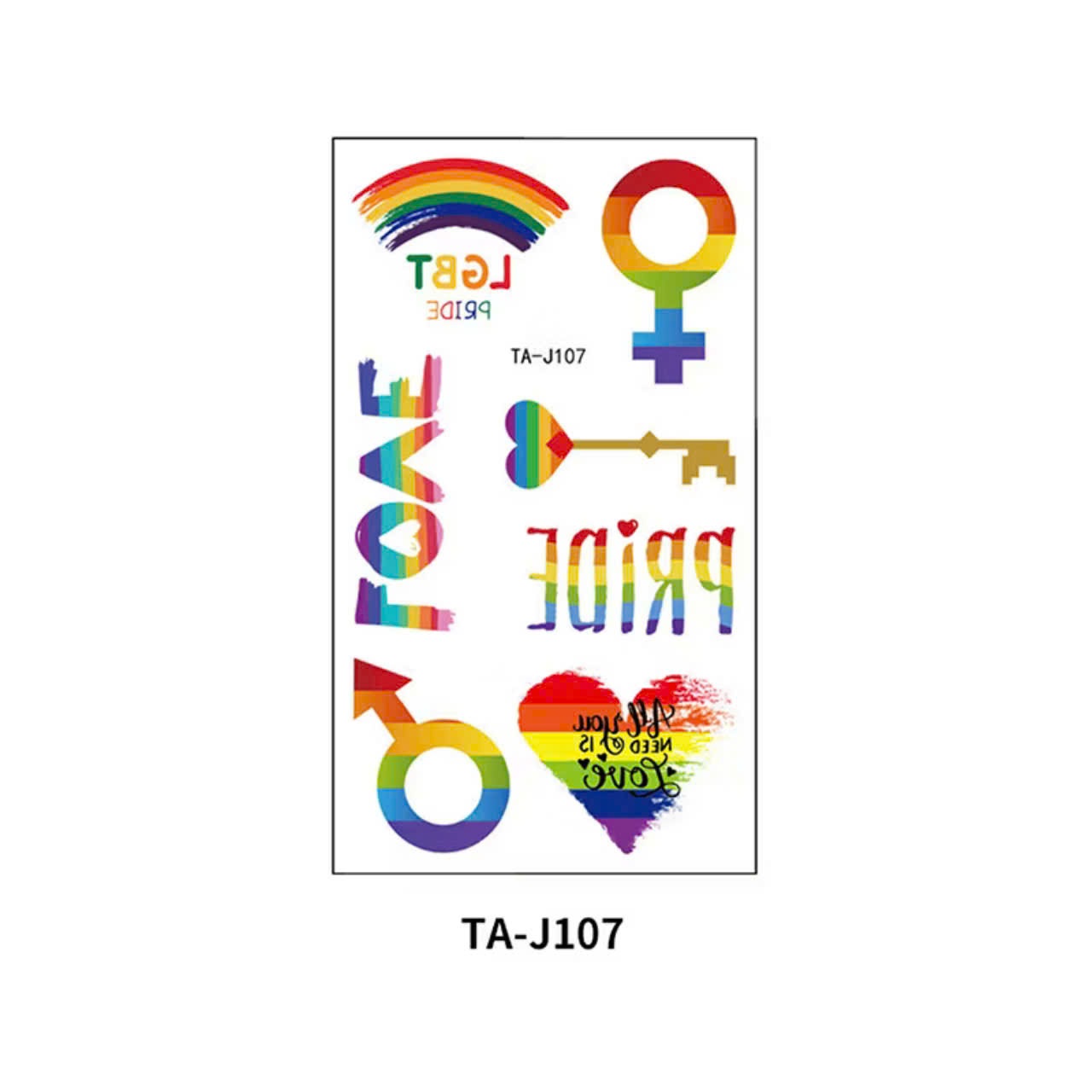 Nhãn dán hình xăm LGBT tạm thời hình xăm chống thấm nước