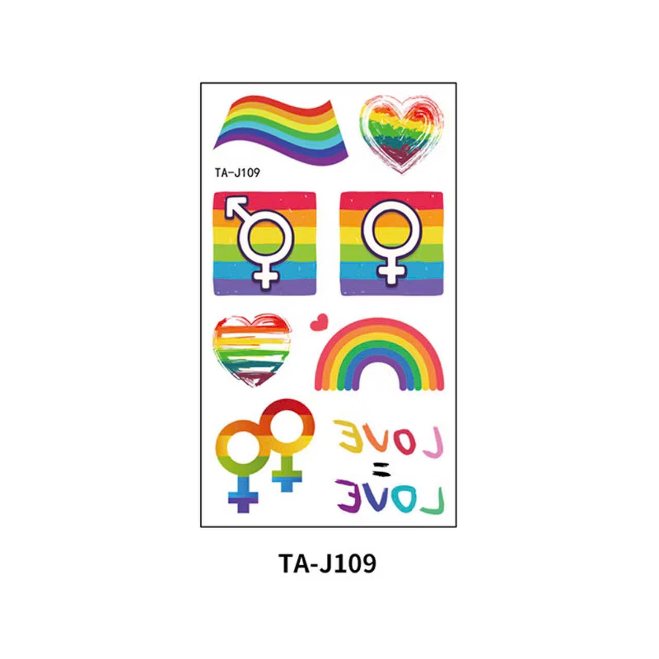 Nhãn dán hình xăm LGBT tạm thời hình xăm chống thấm nước