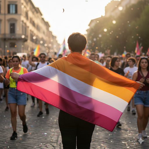 Cờ LGBT Lesbian 5 sọc đồng tính nữ pride