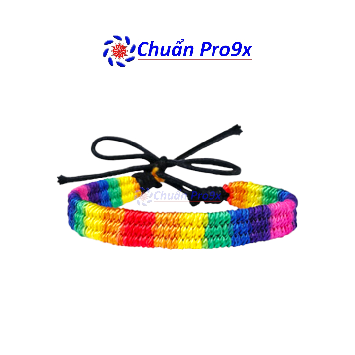 Vòng tay LGBT lục sắc cầu vồng cho Gay les dây bện