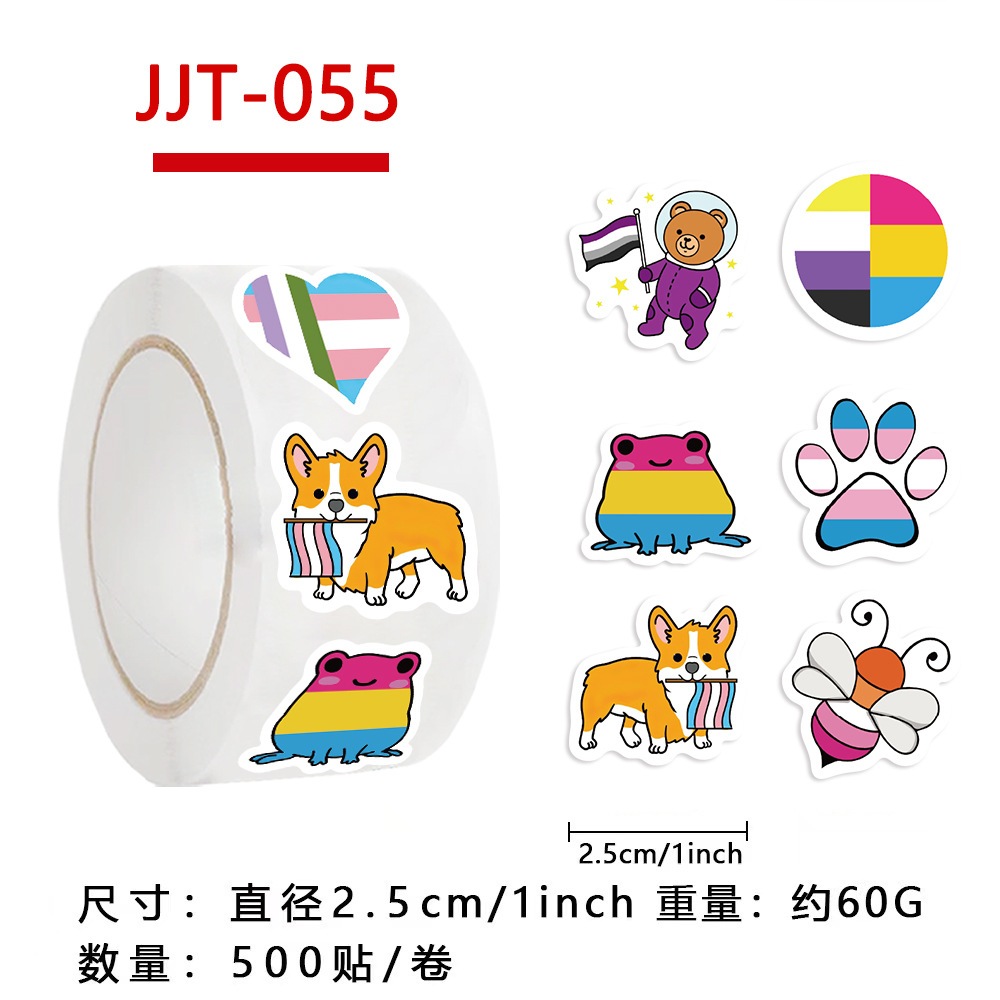 500 sticker LGBT phong cách cầu vồng pansexual trans JJT-055