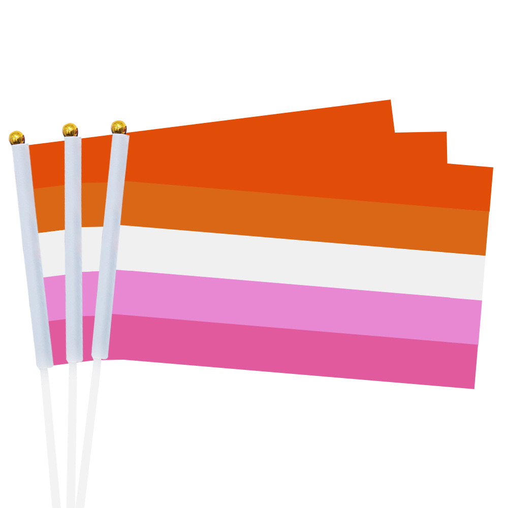 Cờ LGBT Lesbian cầm tay 14x21 cm