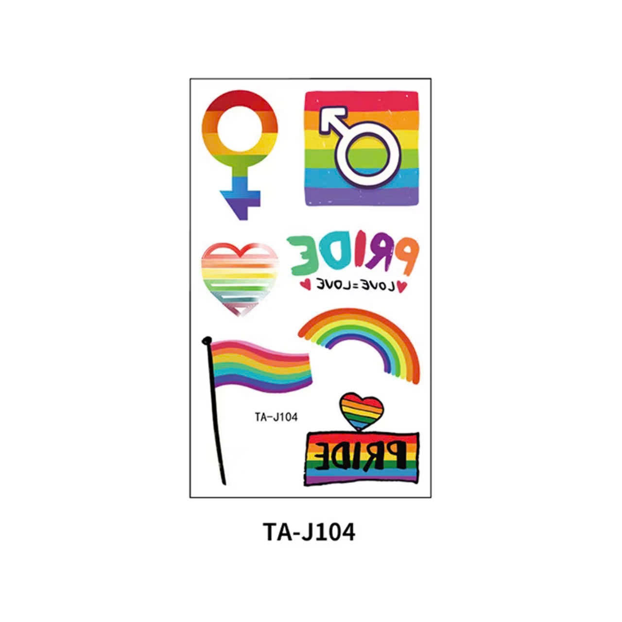 Nhãn dán hình xăm LGBT tạm thời hình xăm chống thấm nước