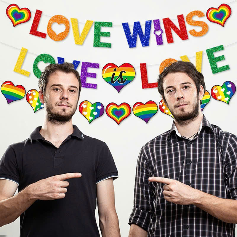 Dây Chữ Trang Trí Cầu Vồng "LOVE WINS - LOVE IS LOVE"