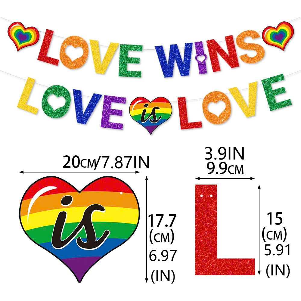 Dây Chữ Trang Trí Cầu Vồng "LOVE WINS - LOVE IS LOVE"