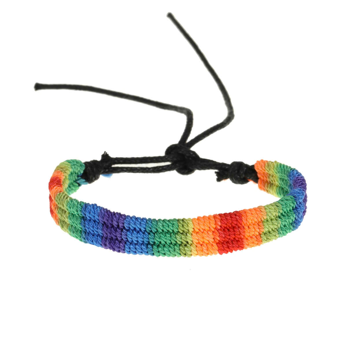 Vòng tay LGBT lục sắc cầu vồng dây bện