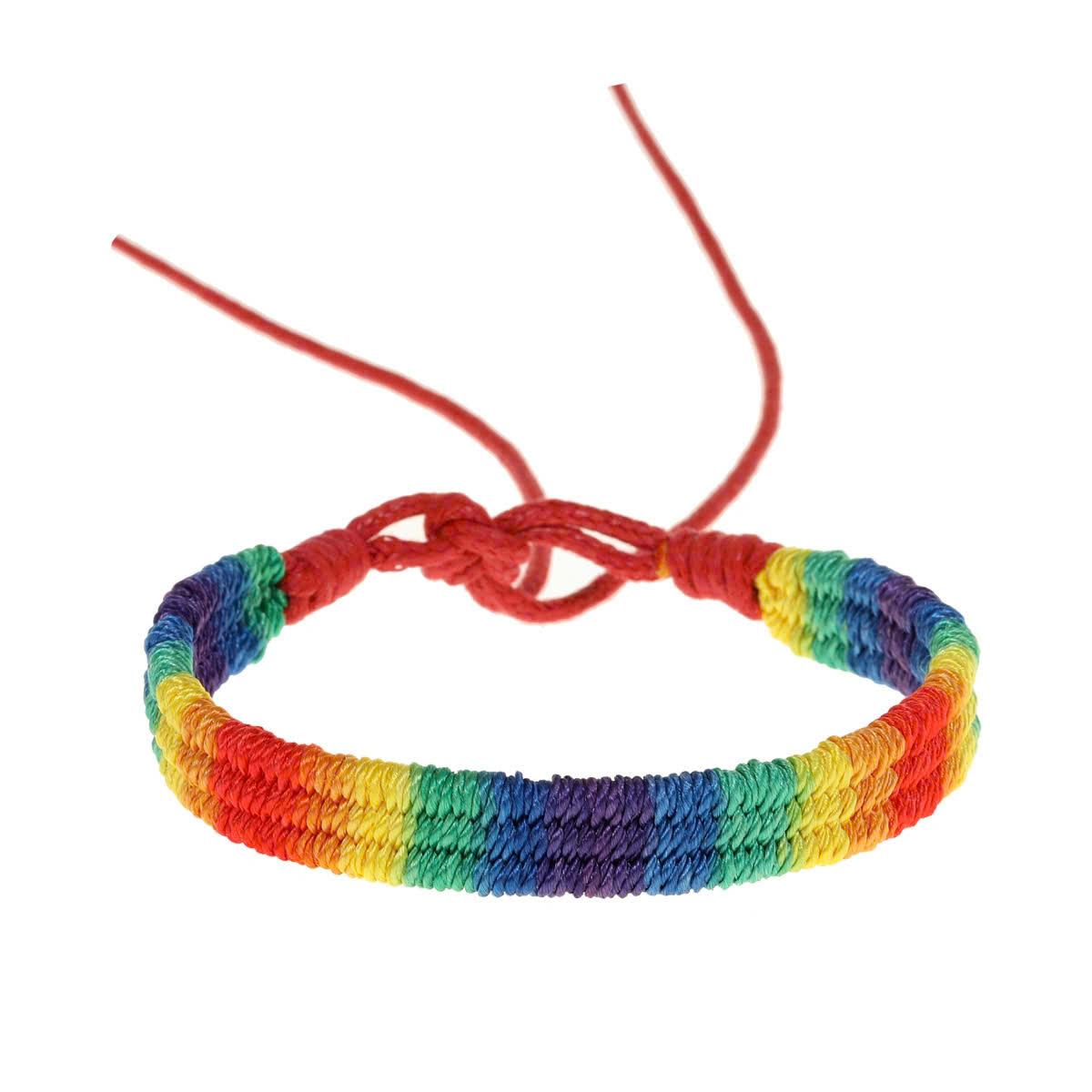 Vòng tay LGBT lục sắc cầu vồng dây bện