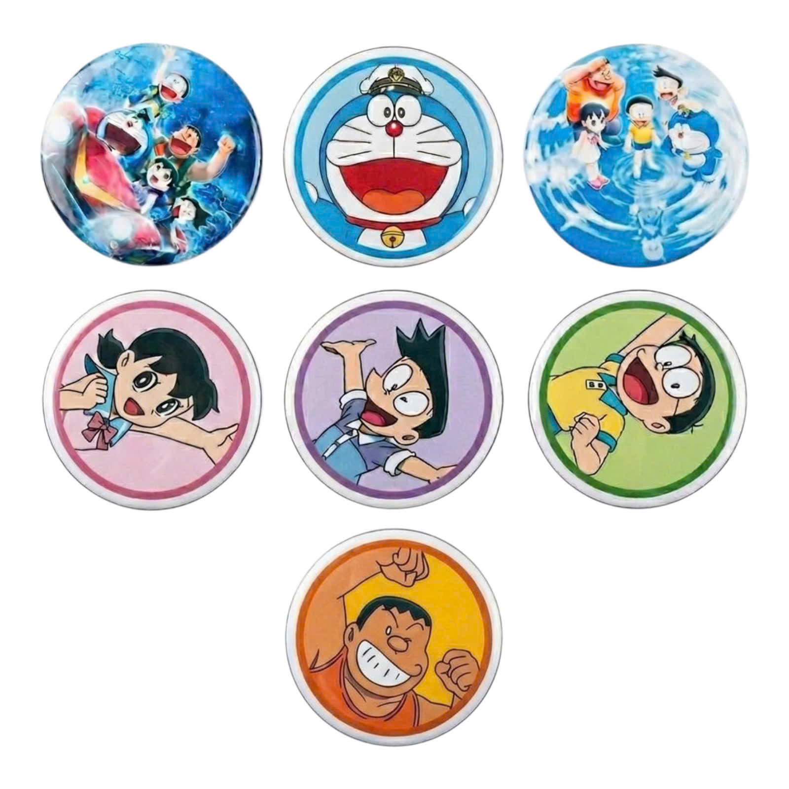 Set 7 Huy Hiệu Kỷ Niệm: Doraemon & Lâu Đài Đưới Đáy Biển (Ver 2026)