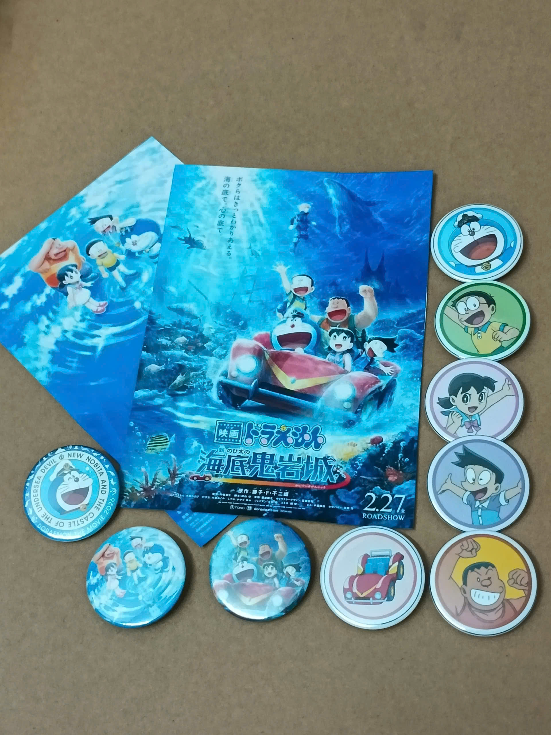 Combo 9 Huy Hiệu Cài Áo Doraemon Movie 2026 Tặng 1 Huy Hiệu Đặc Biệt Random