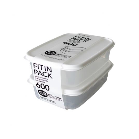 Set 2 hộp nhựa Sanada 600ml - trắng