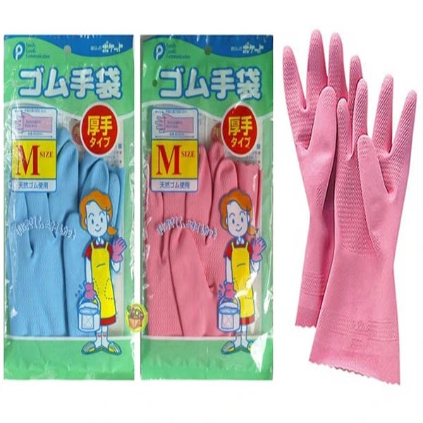 Găng tay cao su Pocket size M -xanh/hồng