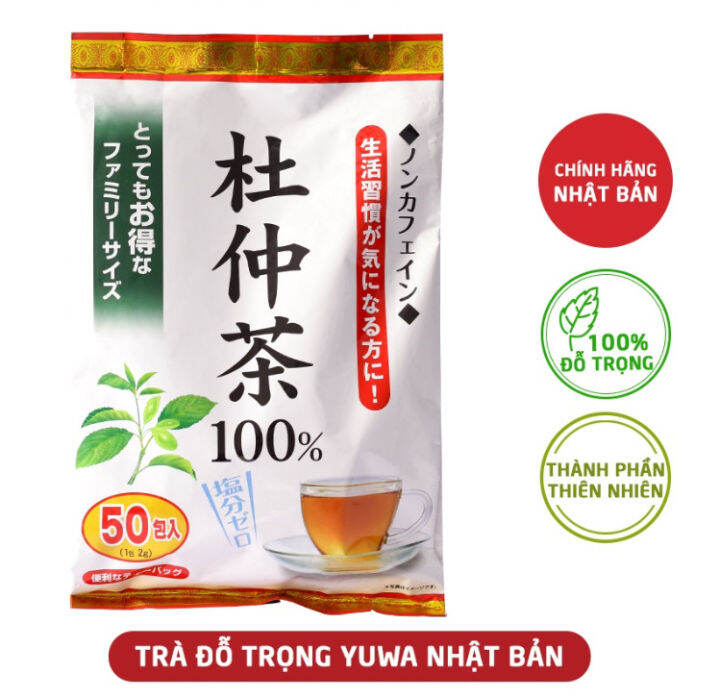 Trà lá đỗ trọng Yuwa Tochu 100% 50 gói x 2g