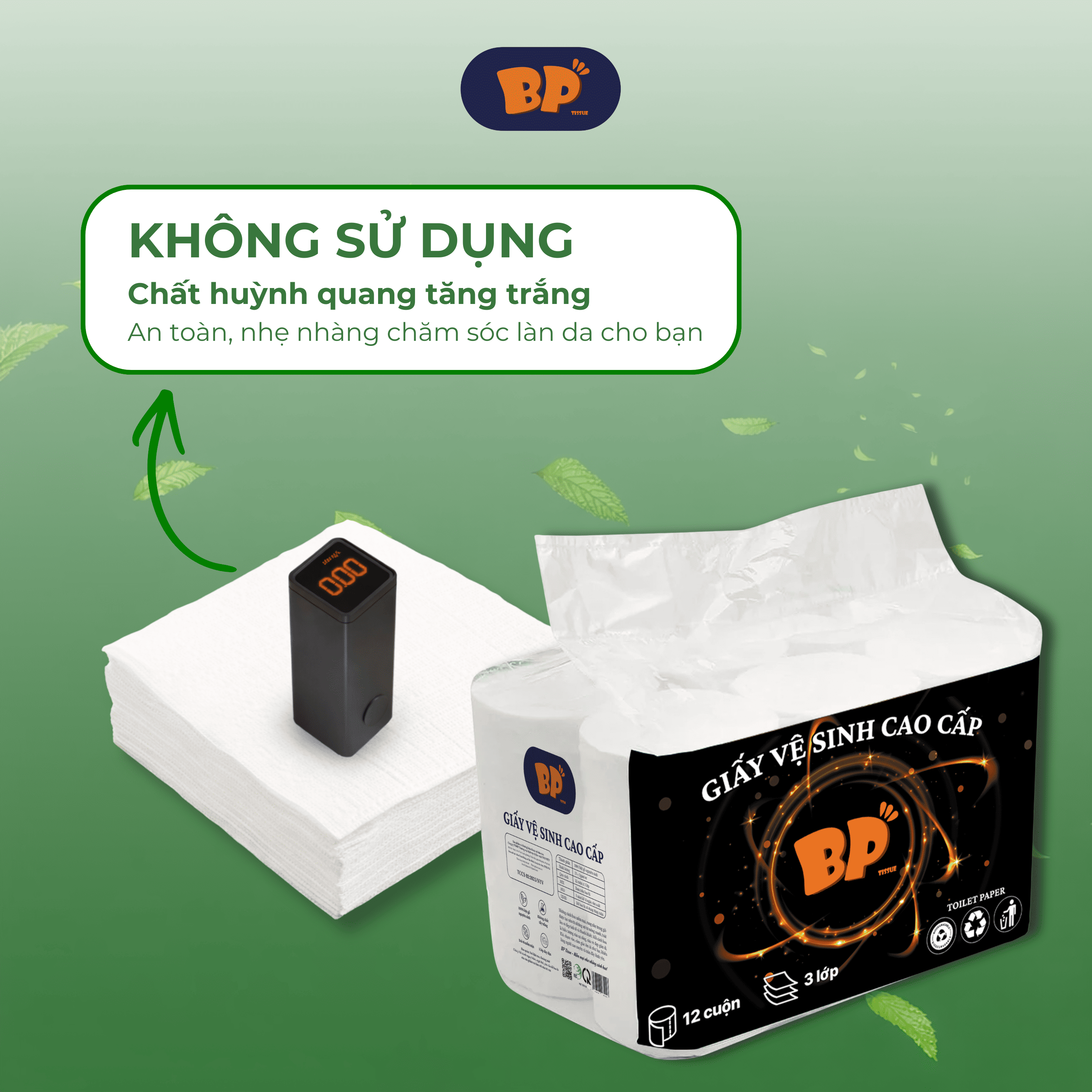 Giấy vệ sinh bịch 12 cuộn cao cấp (KO LÕI)