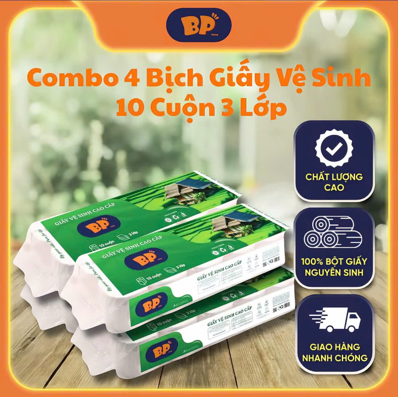 Giấy vệ sinh bịch 10 cuộn cao cấp