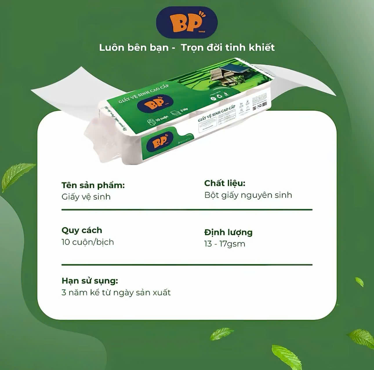 Giấy vệ sinh bịch 10 cuộn cao cấp