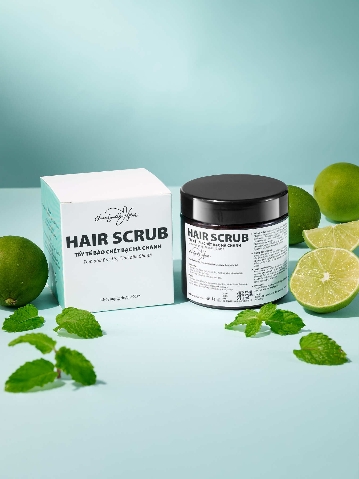 Tẩy tế bào chết da đầu Bạc Hà Chanh @beautywithHan