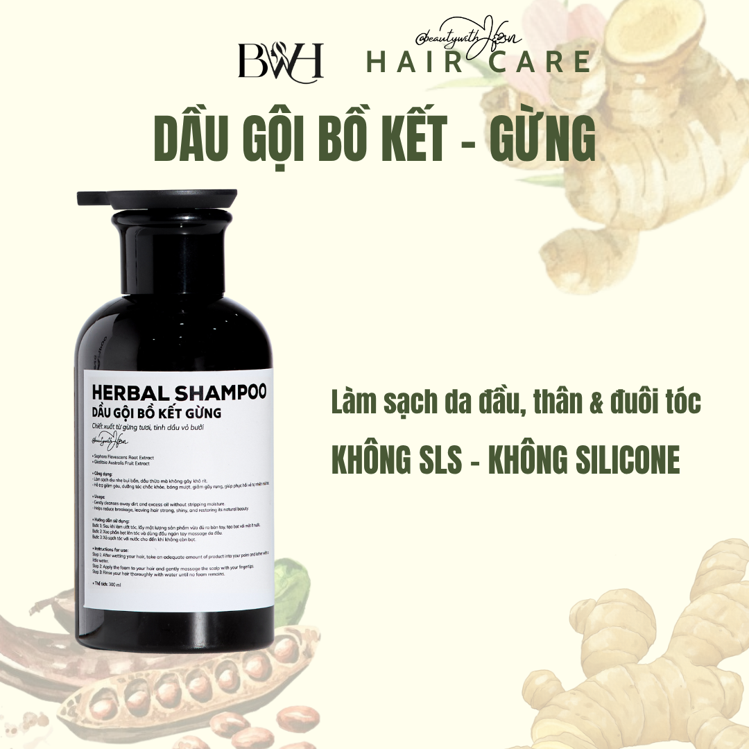 Dầu gội Bồ Kết Gừng @beautywithHan