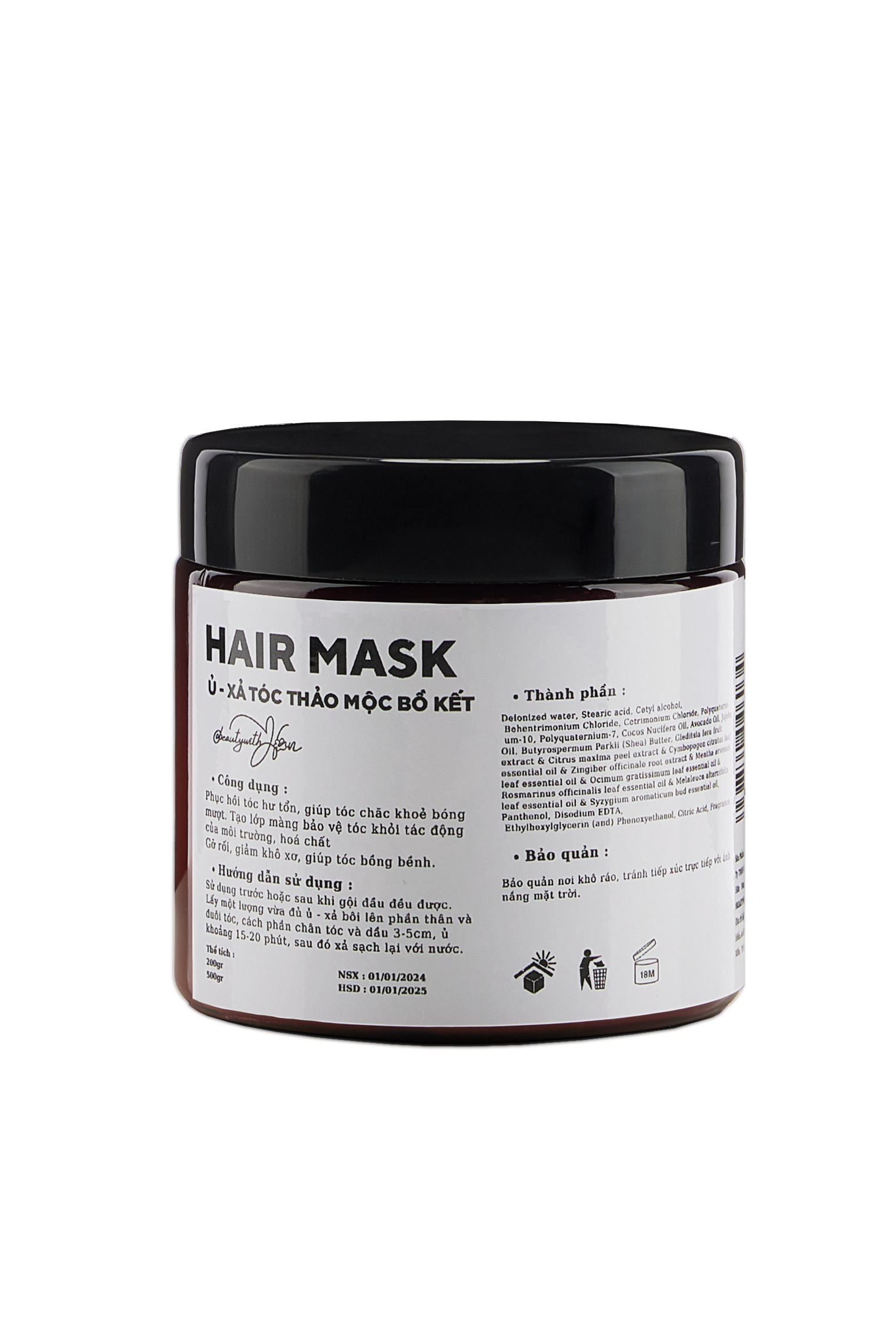 Dầu ủ xả Thảo Mộc Bồ Kết hỗ trợ phục hồi tóc hư tổn - HAIR MASK @beautywithHan
