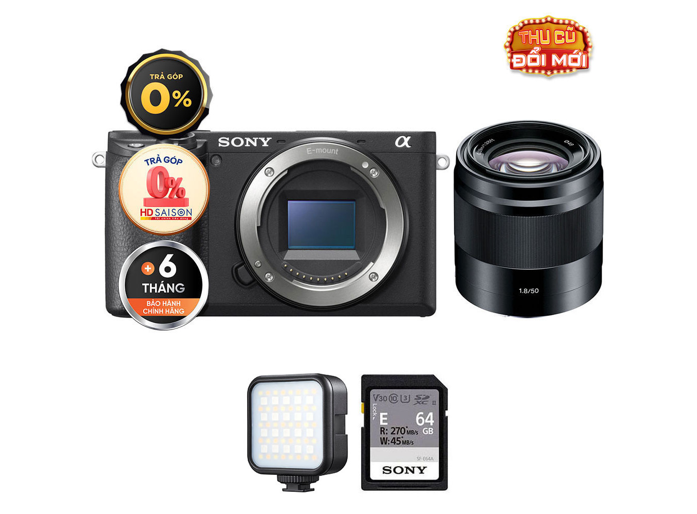 Sony a6400 (Chính hãng) + Kèm Lens Sony E 50mm f/1.8 OSS