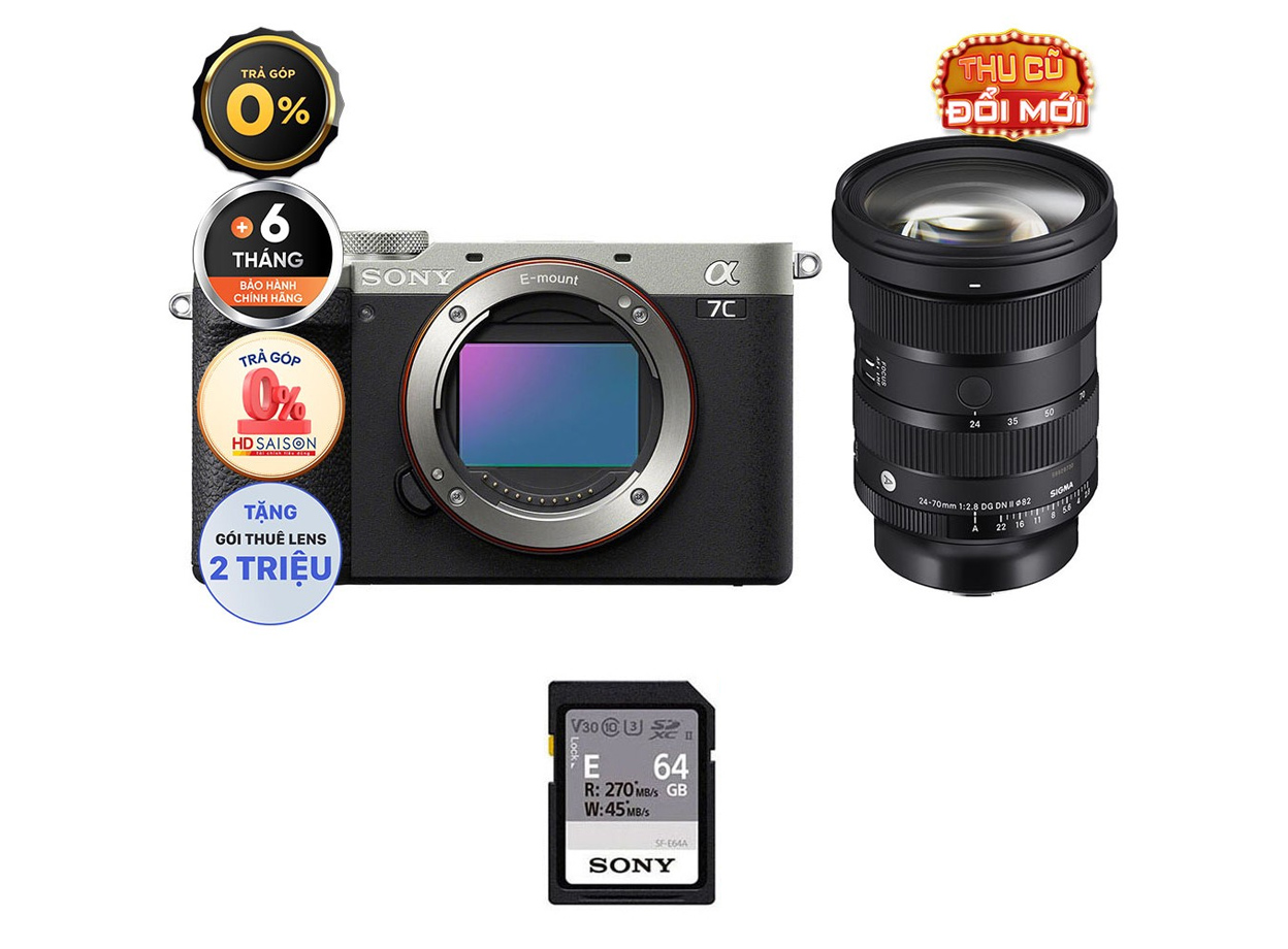 Sony A7C II + Kèm Lens Sigma 24-70mm f/2.8 II (Chính hãng)