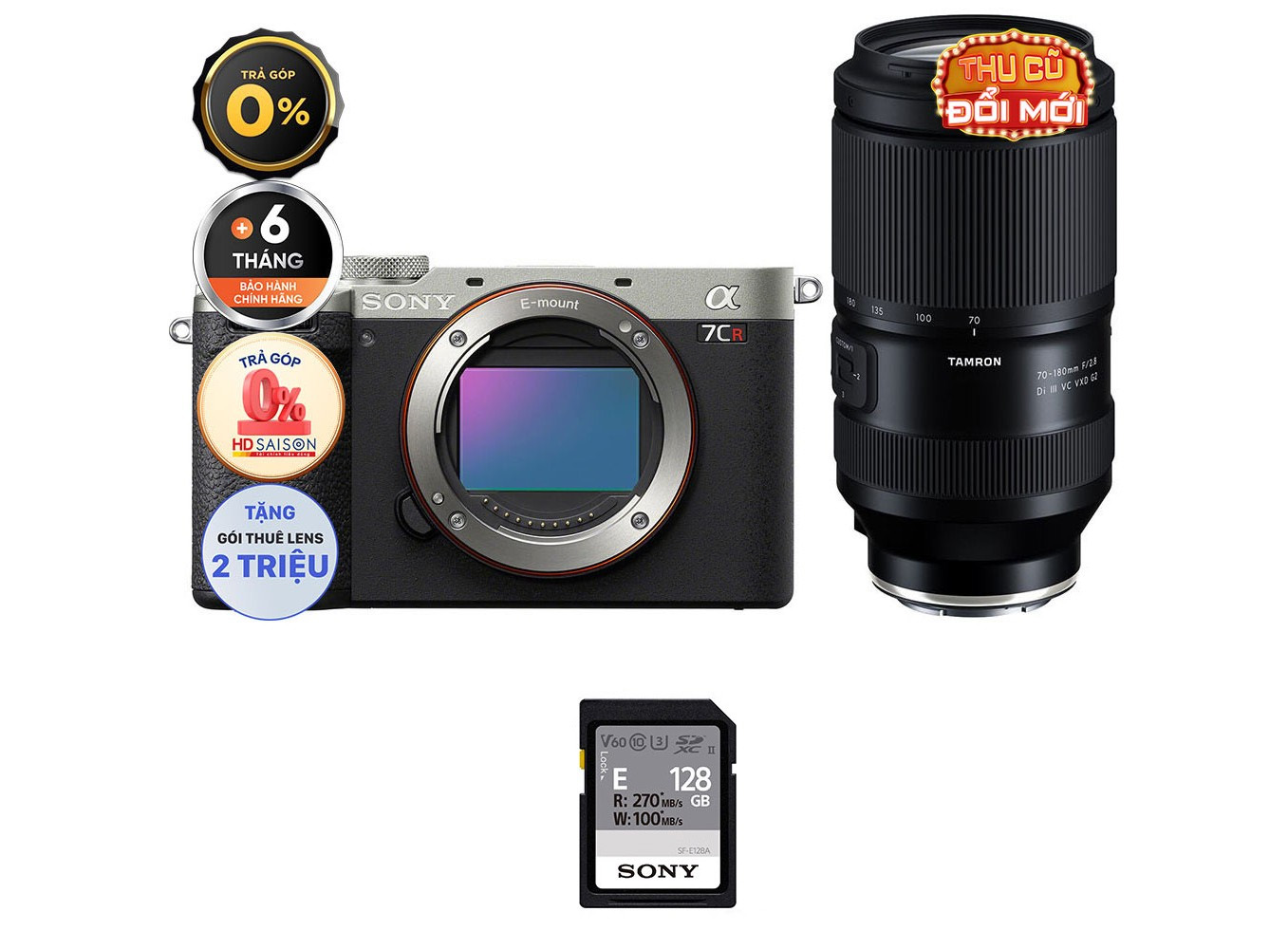 Sony A7CR Body + Kèm Lens Tamron 70-180mm f/2.8 G2 (Chính hãng)
