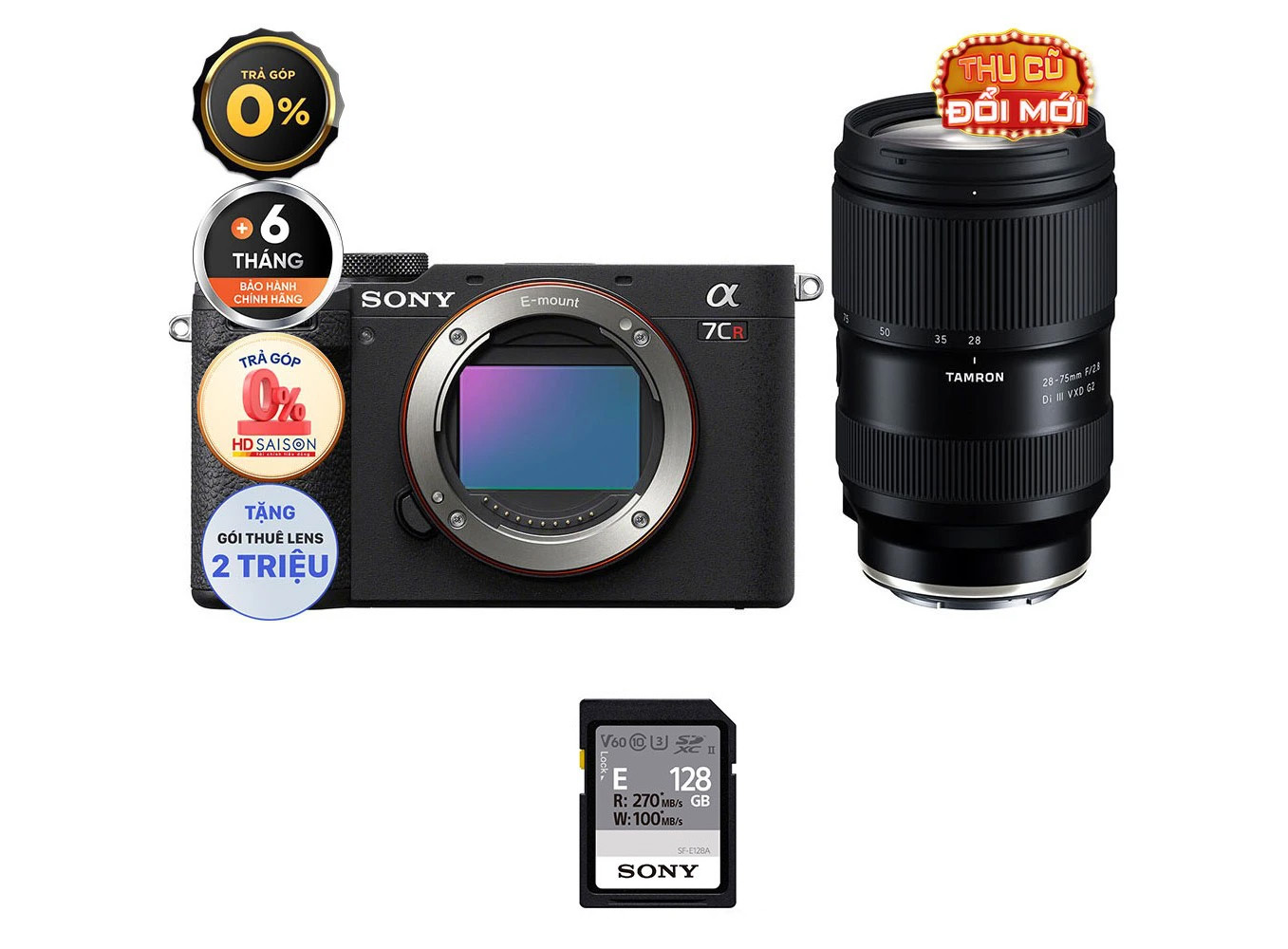 Sony A7CR Body + Kèm Lens Tamron 28-75mm f/2.8 G2 (Chính hãng)