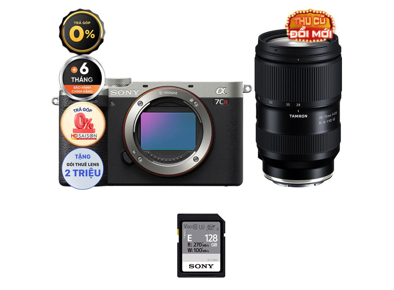 Sony A7CR Body + Kèm Lens Tamron 28-75mm f/2.8 G2 (Chính hãng)