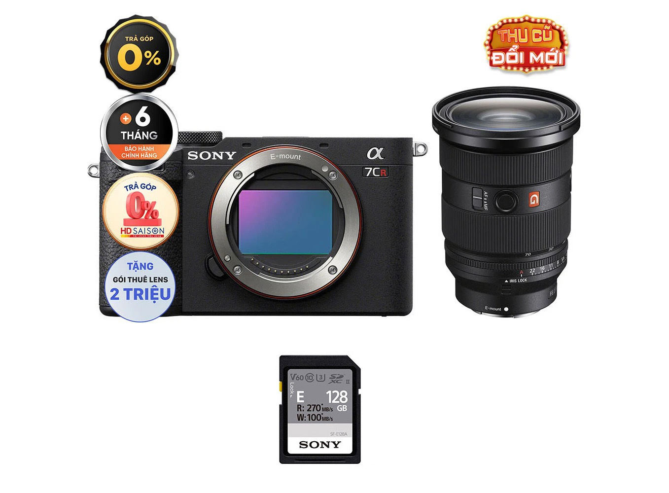 Sony A7CR Body + Kèm Lens Sony FE 24-70mm f/2.8 GM II (Chính hãng)