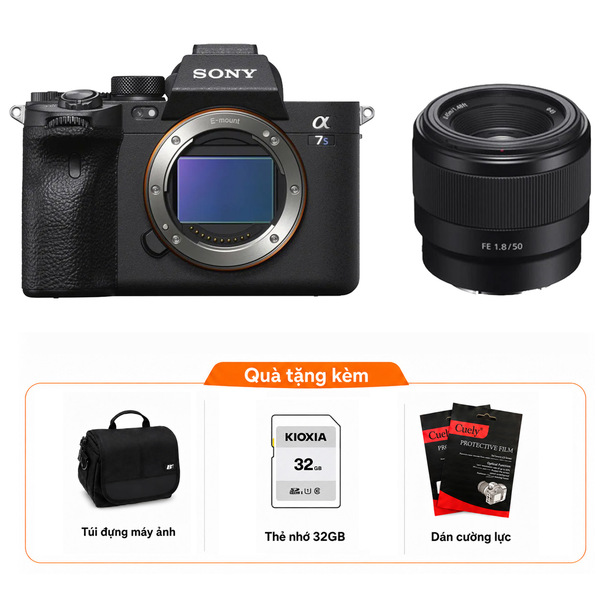 Sony a7S III + Sony FE 50mm f/1.8 (Chính hãng)