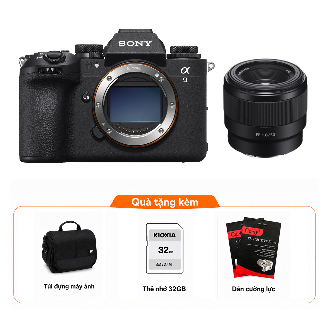 Sony A9 III + Sony FE 50mm f/1.8 (Chính hãng) (Không Kèm Quà)