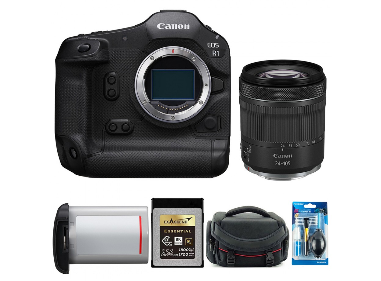 Canon EOS R1 (Chính hãng) Pin + Thẻ Nhớ 256GB + Túi Máy Ảnh, Kèm Lens Canon RF 24-105mm f/4-7.1)