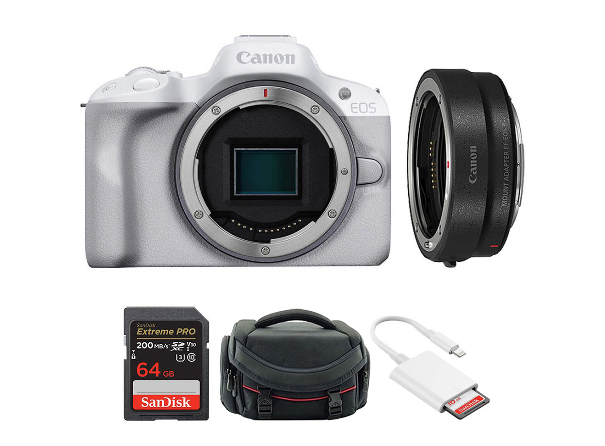 Canon EOS R50 + Kèm Ngàm Canon EF-EOS R (Chính hãng)