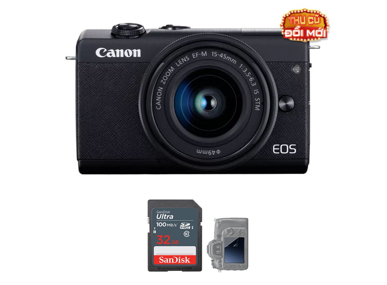 Canon EOS M200 Trắng – Kèm Kit 15-45mm, Máy Ảnh Cũ Đẹp Likenew 99%