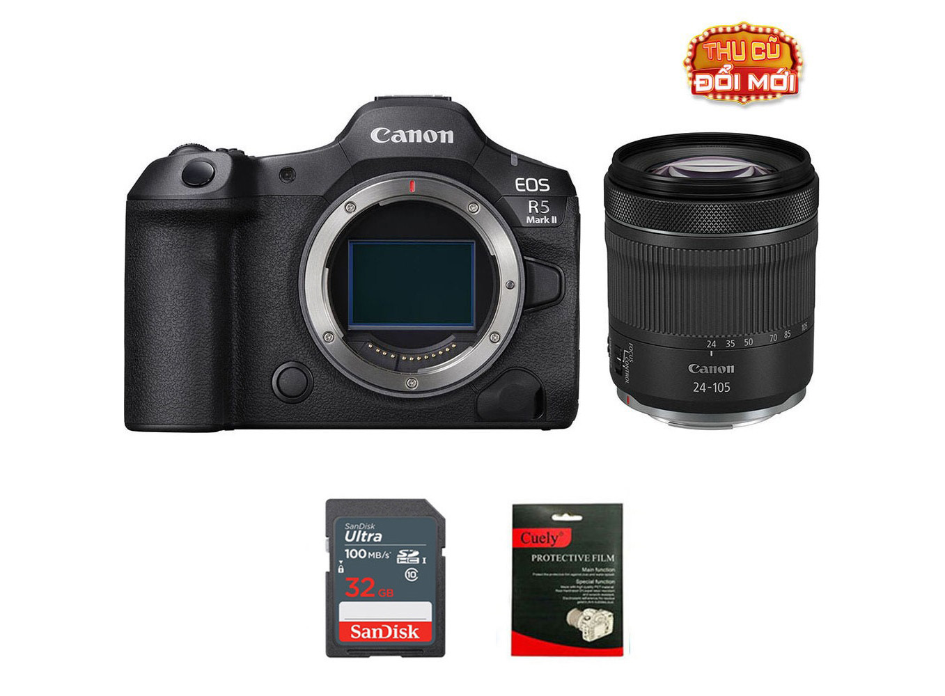 Canon EOS R5 Mark II + Kit Lens RF 24-105mm f/4-7.1 IS STM (Chính hãng)