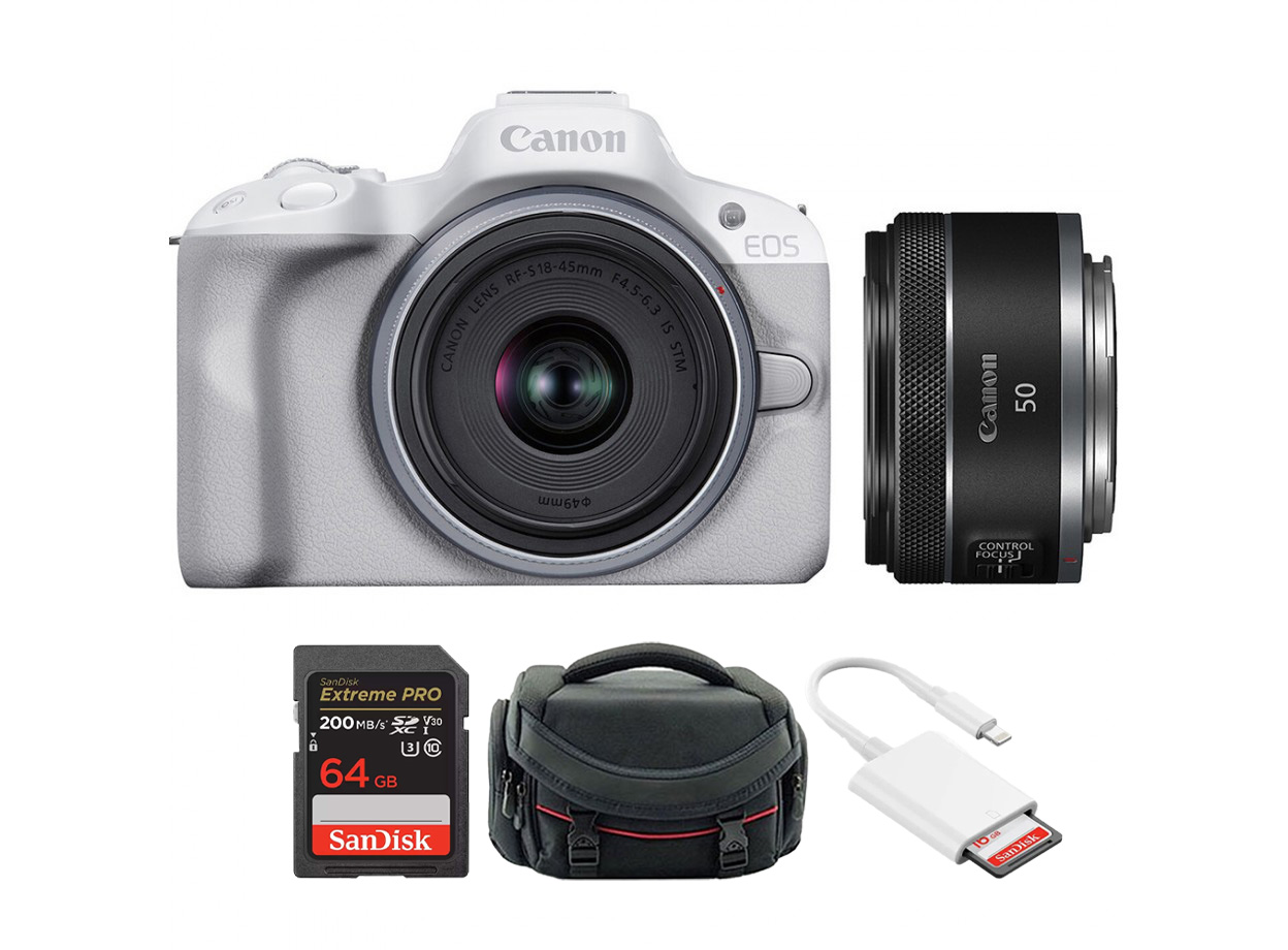 Canon EOS R50 + Kèm Kit Lens 18-45mm + RF 50mm f/1.8 STM (Chính hãng)