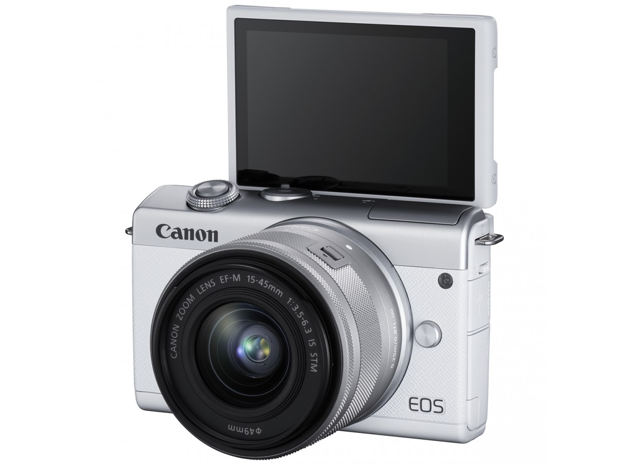 Canon EOS M200 Trắng – Kèm Kit 15-45mm, Máy Ảnh Cũ Đẹp Likenew 99%