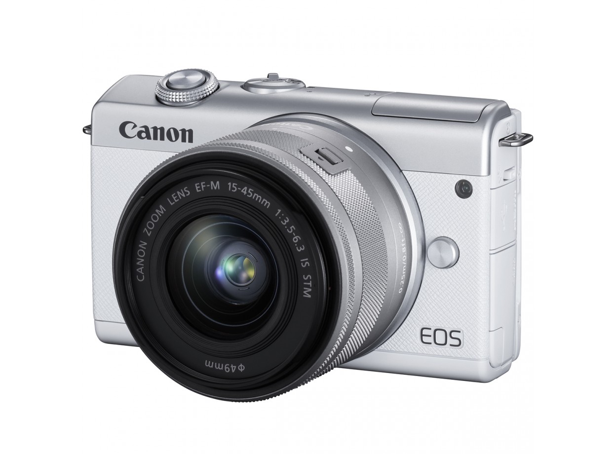 Canon EOS M200 Trắng – Kèm Kit 15-45mm, Máy Ảnh Cũ Đẹp Likenew 99%