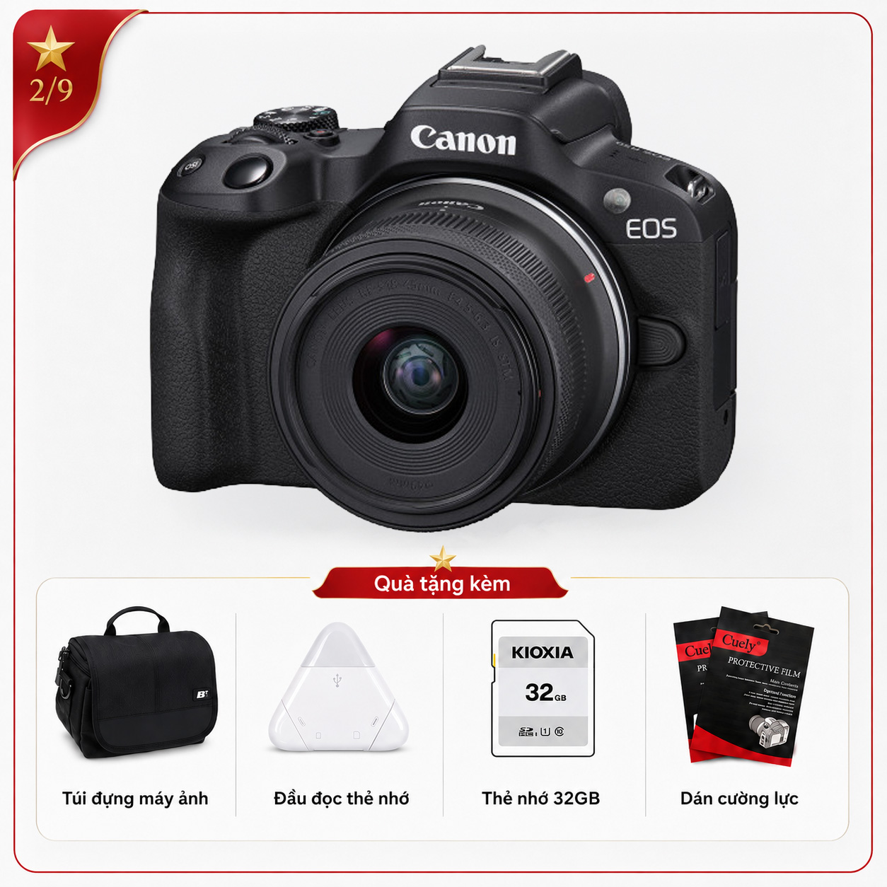 Canon EOS R50 + Kit 18-45mm Mới 100% Chính Hãng
