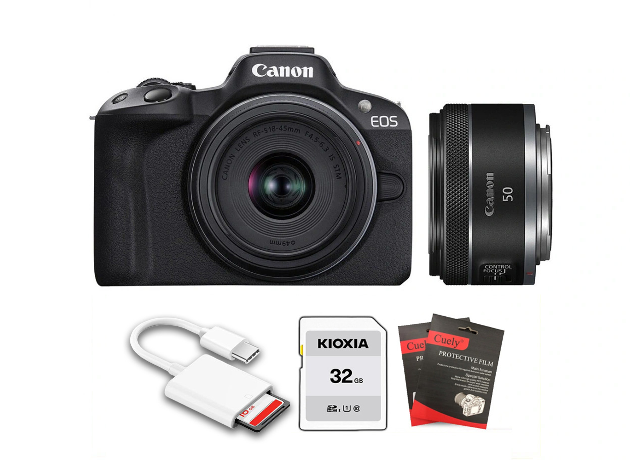 Canon EOS R50 + Kèm Kit Lens 18-45mm + RF 50mm f/1.8 STM (Chính hãng)